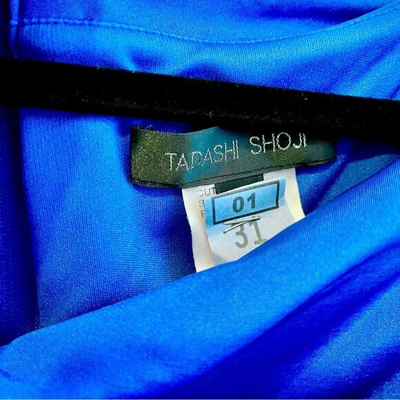 Tadashi Shoji Blue Cocktail Dress Form Fitting Elegant Stretch Size Large - Picture 3 of 6